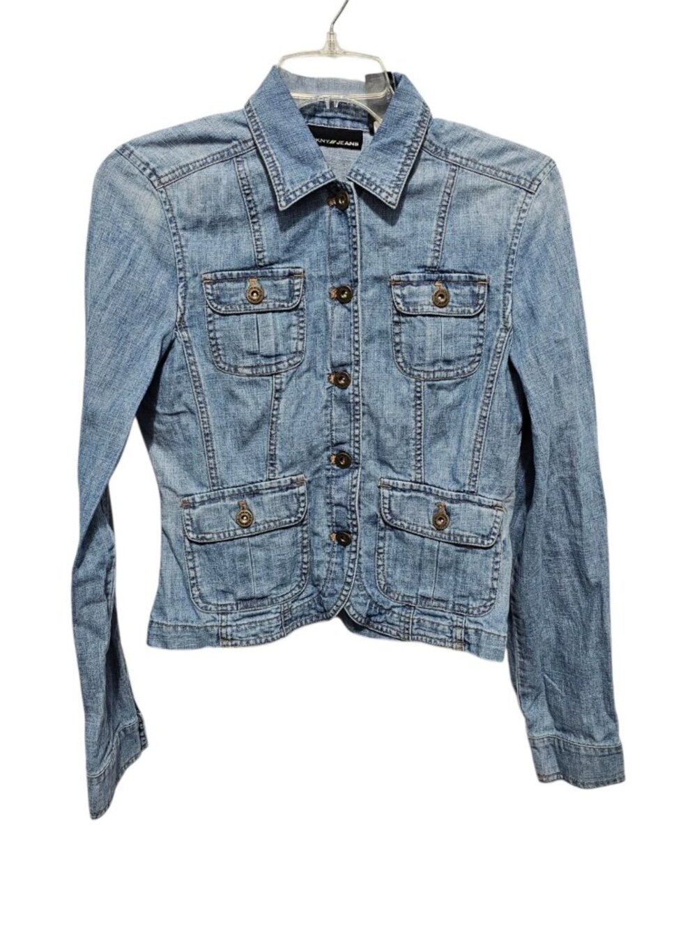 Vintage DKNY Jeans Denim Jacket Womens Small Y2K Utility Urban